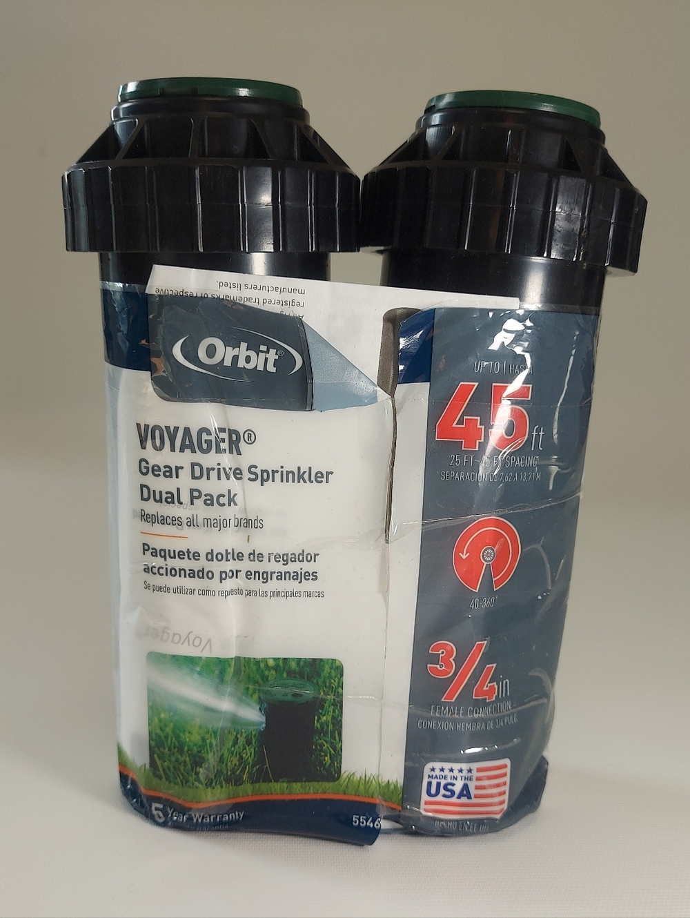 Orbit Voyager Gear Drive Sprinkler Head Replacements, 2 Pk New In Open Package